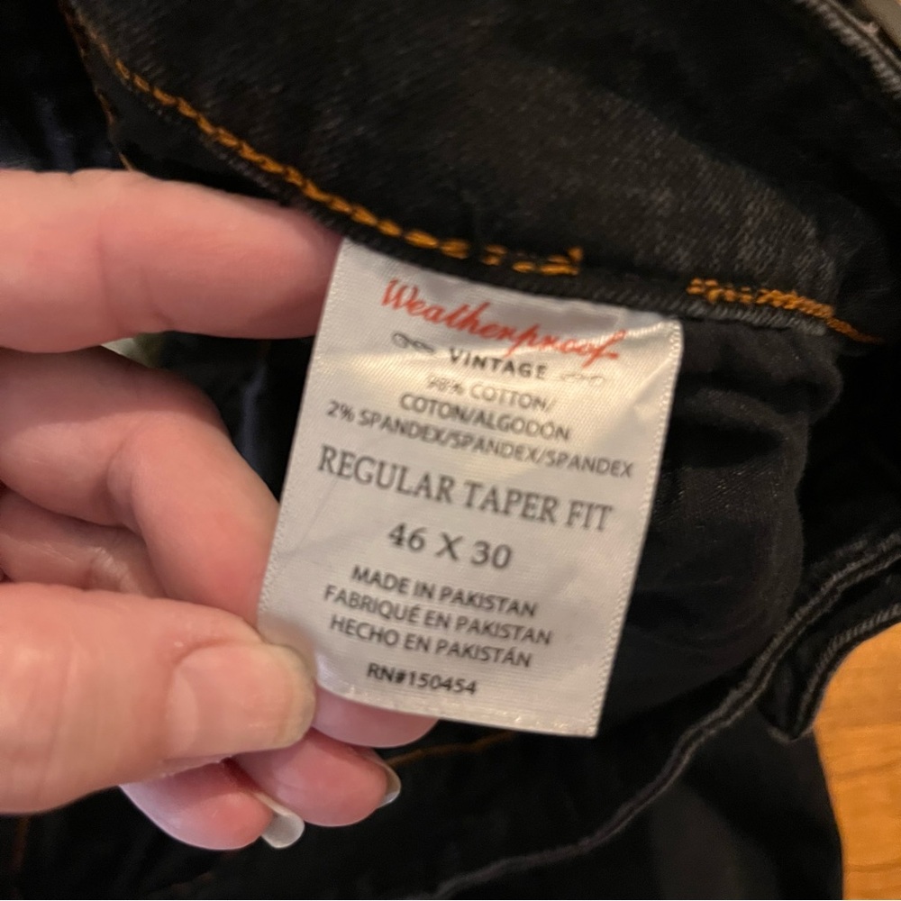 Black Weatherproof Vintage 46x30 Tapered Fit Denim Jeans Men’s - Picture 7 of 7